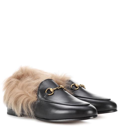 gucci loafers with fur women|gucci fur loafers women's.